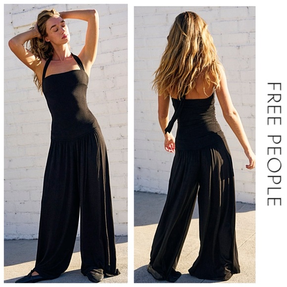 Free People Pants - FREE PEOPLE Clara One Piece Jumper Large *Easy Effortless Style!* Black NWT’S!